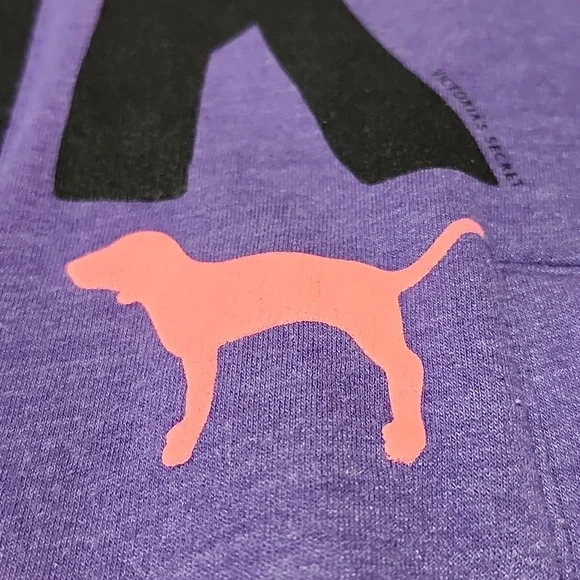 VINTAGE VS PINK 2011 PURPLE QUARTER-ZIP DOG LOGO MOCK-NECK SWEATSHIRT - Picture 3 of 12